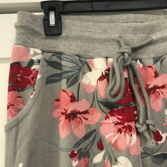 French Terry Floral Joggers - Picture 6 of 6